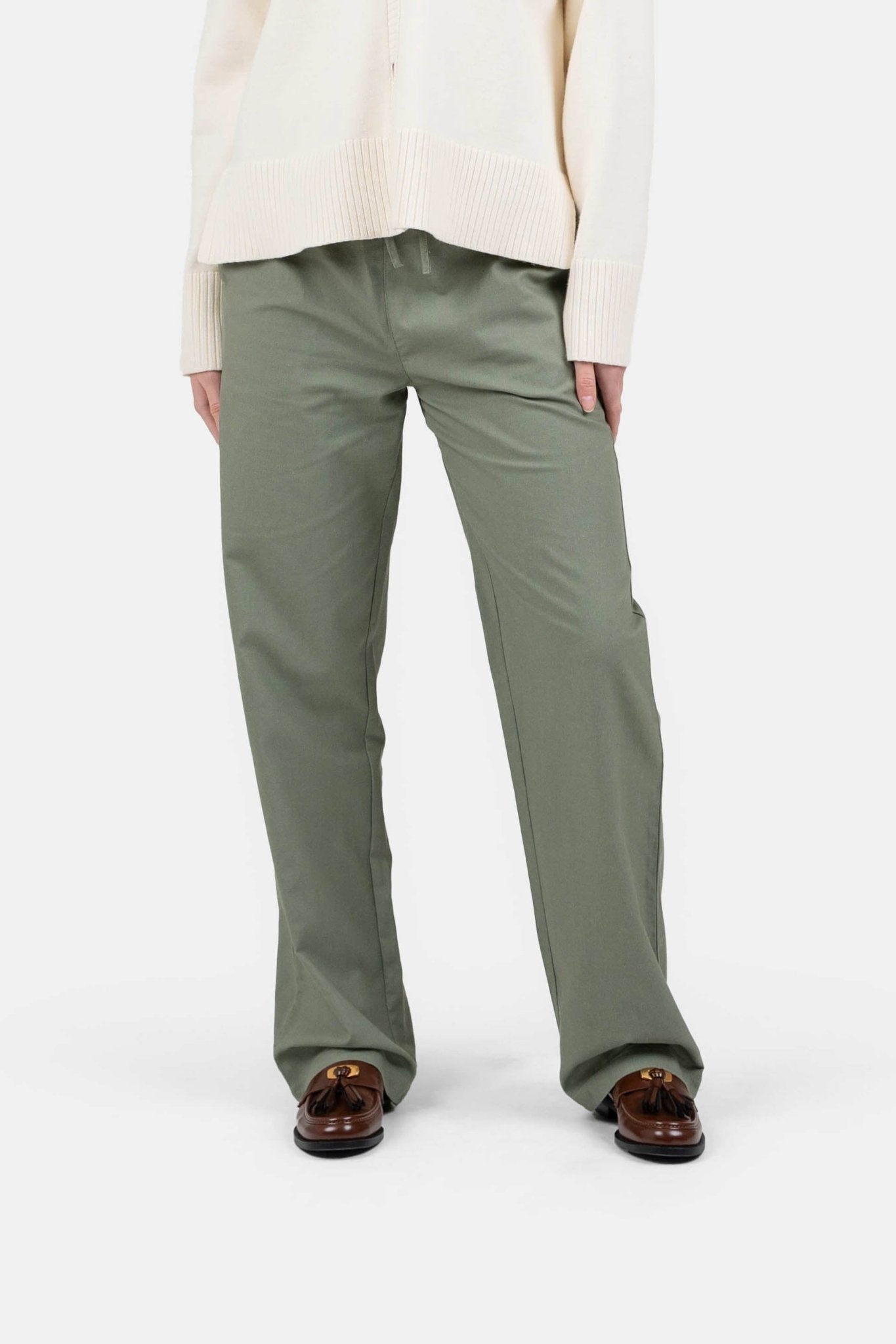 Heavyweight Hørbukser Højtaljede Army | Skagen-clothing.dk